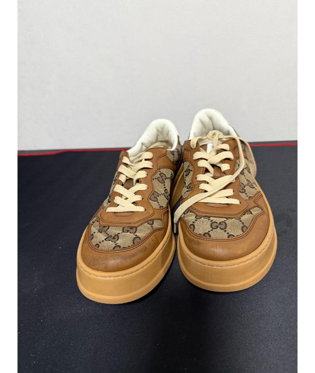 GUCCI Бежевые текстильные кеды, фото 2