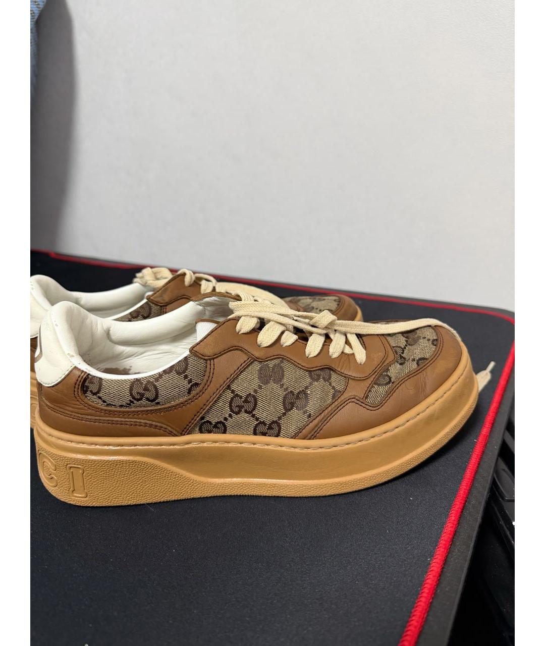 GUCCI Бежевые текстильные кеды, фото 6