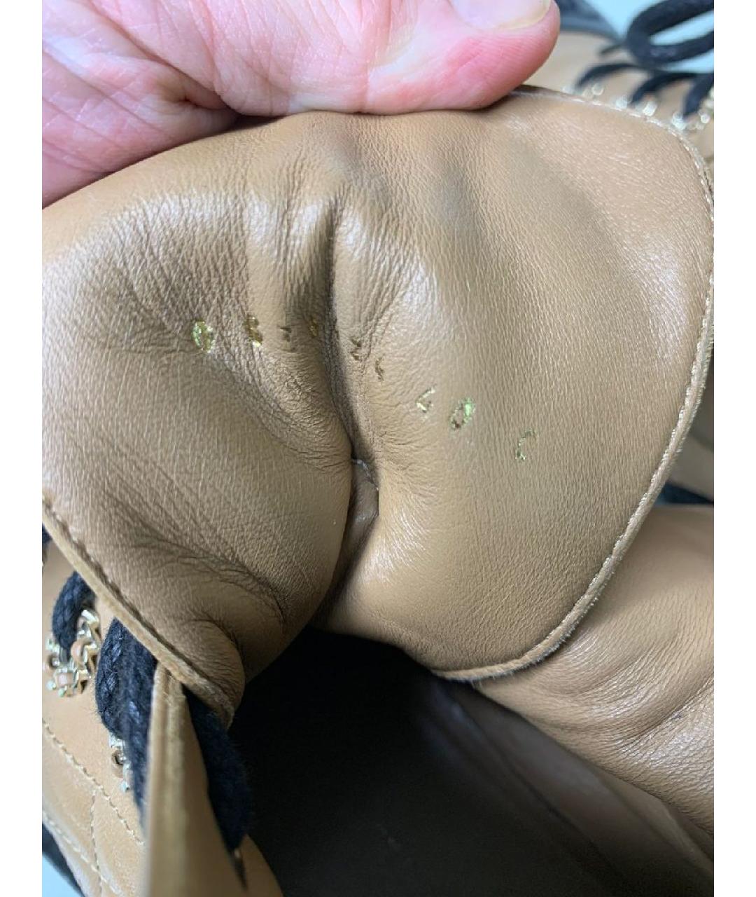 CHANEL Бежевые кожаные ботинки, фото 8