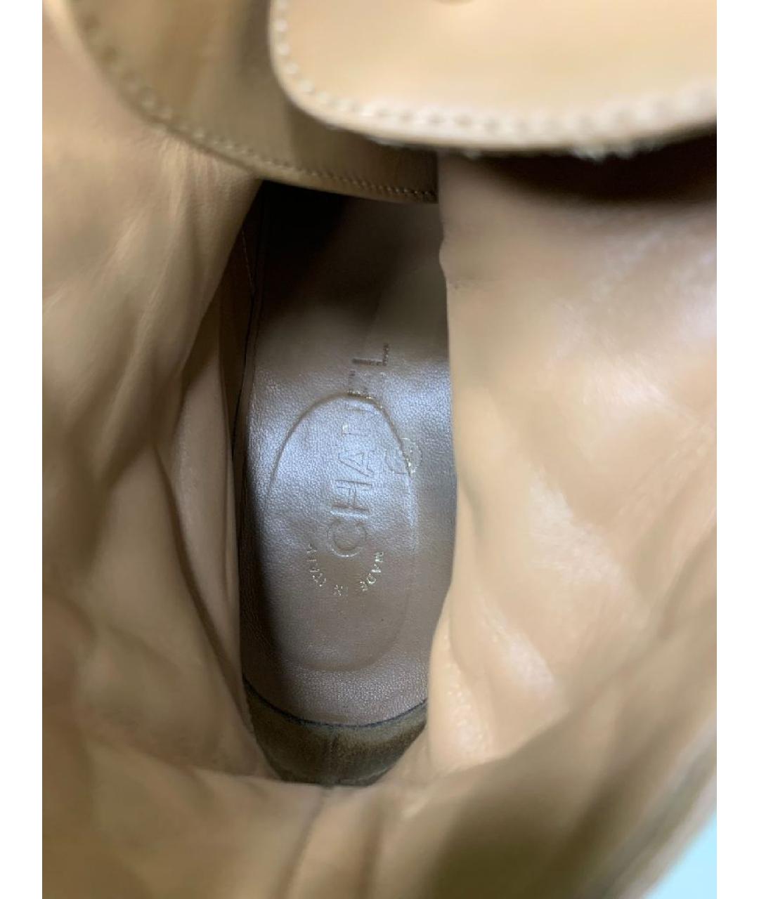 CHANEL Бежевые кожаные ботинки, фото 7