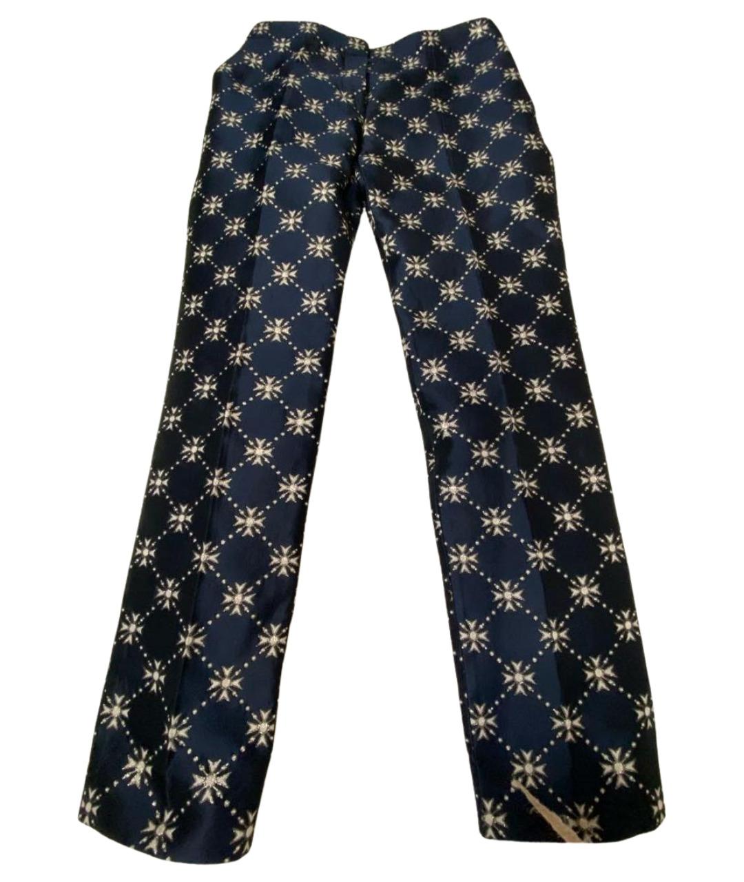 ALBERTA FERRETTI Черные полиэстеровые прямые брюки, фото 1