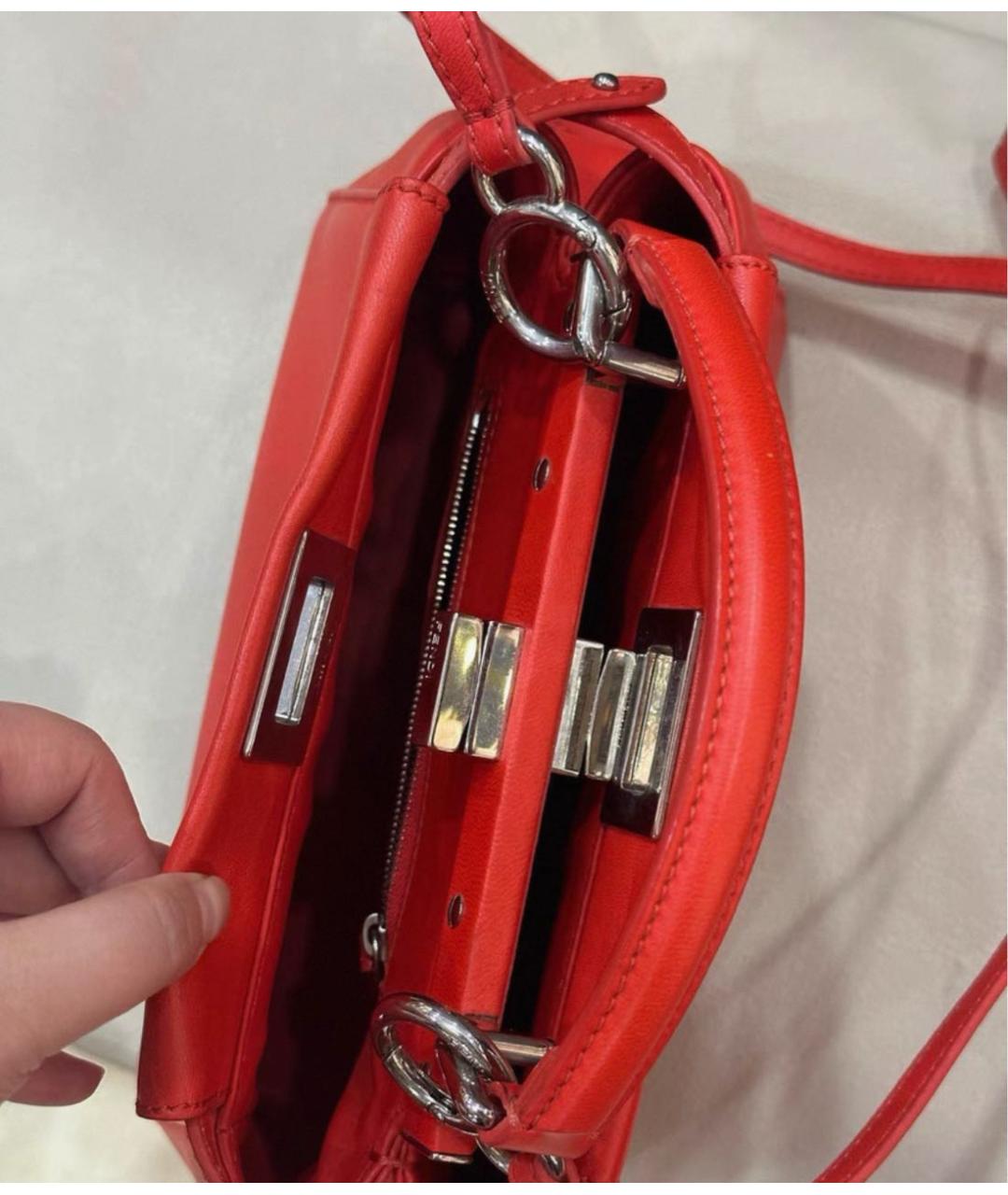 FENDI Красная кожаная сумка через плечо, фото 5