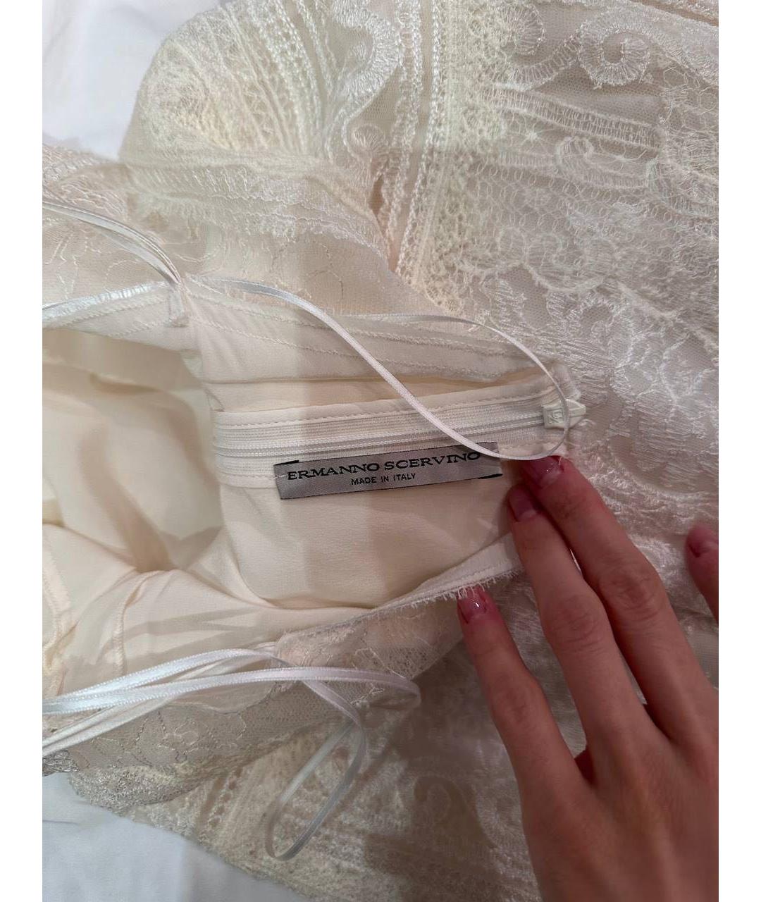 ERMANNO SCERVINO Бежевое кружевное вечернее платье, фото 2