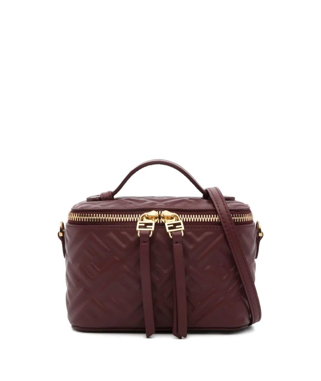 FENDI Бордовая кожаная сумка через плечо, фото 1