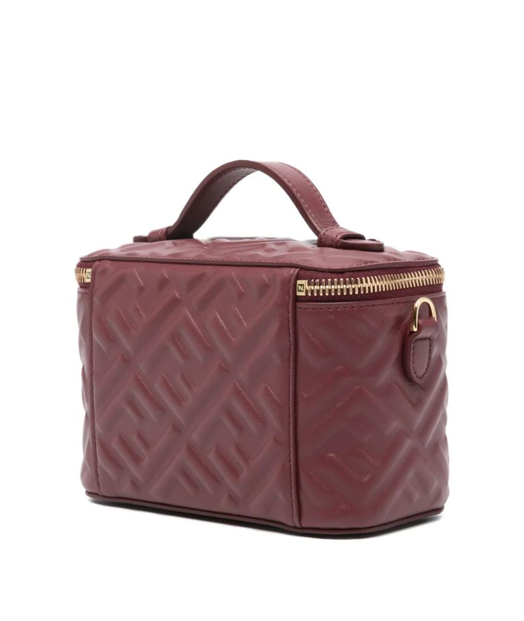 FENDI Бордовая кожаная сумка через плечо, фото 3