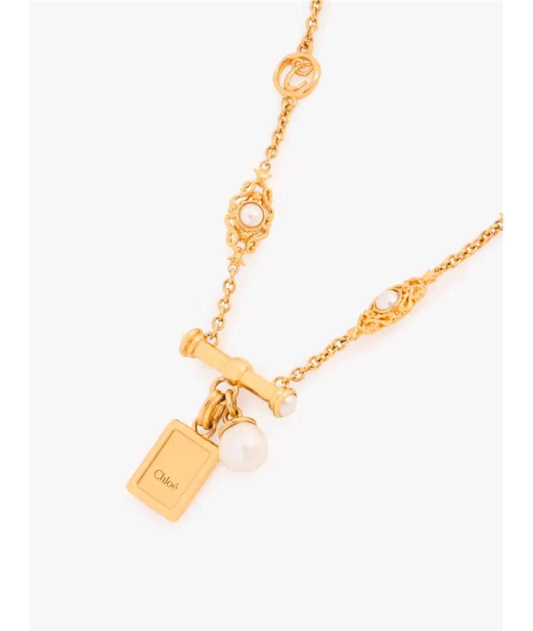 CHLOE Золотая латунная подвеска, фото 3