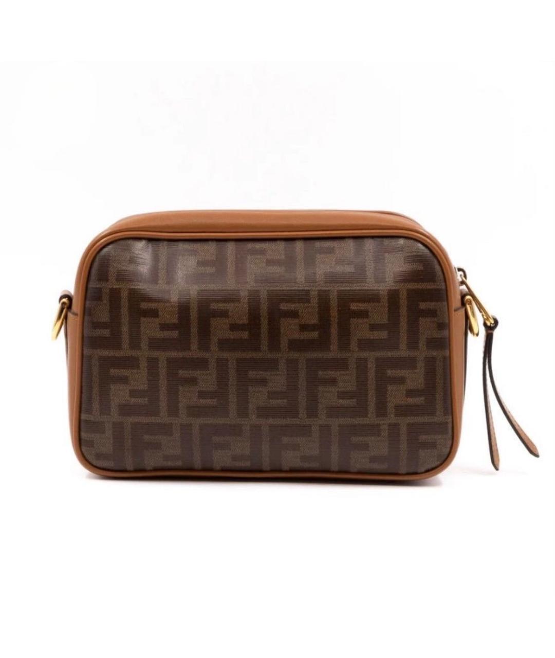 FENDI Коричневая кожаная сумка через плечо, фото 2