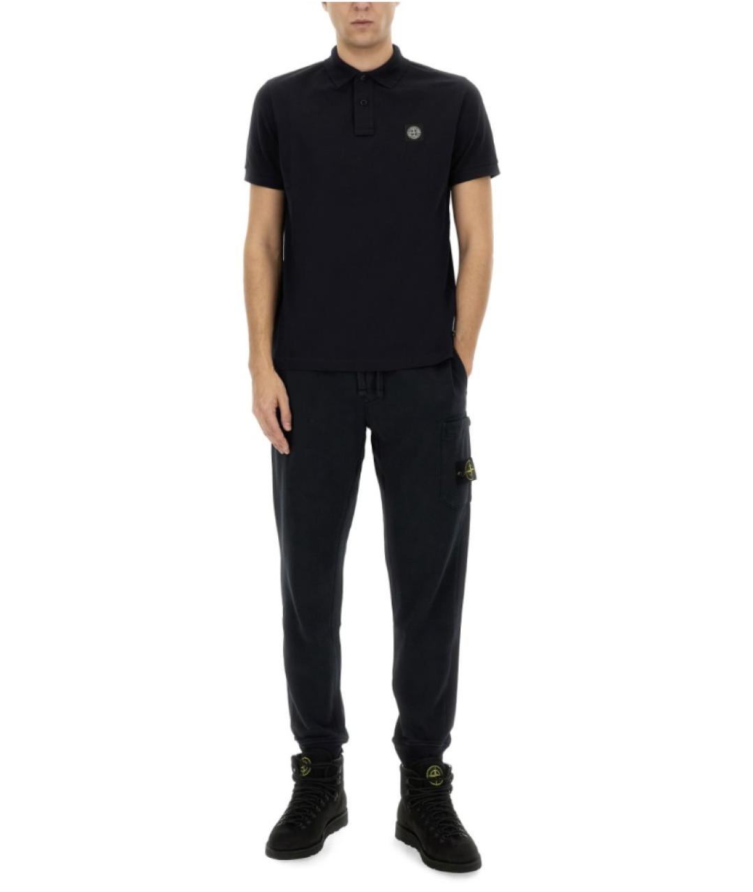 STONE ISLAND Синее хлопковое поло с коротким рукавом, фото 5