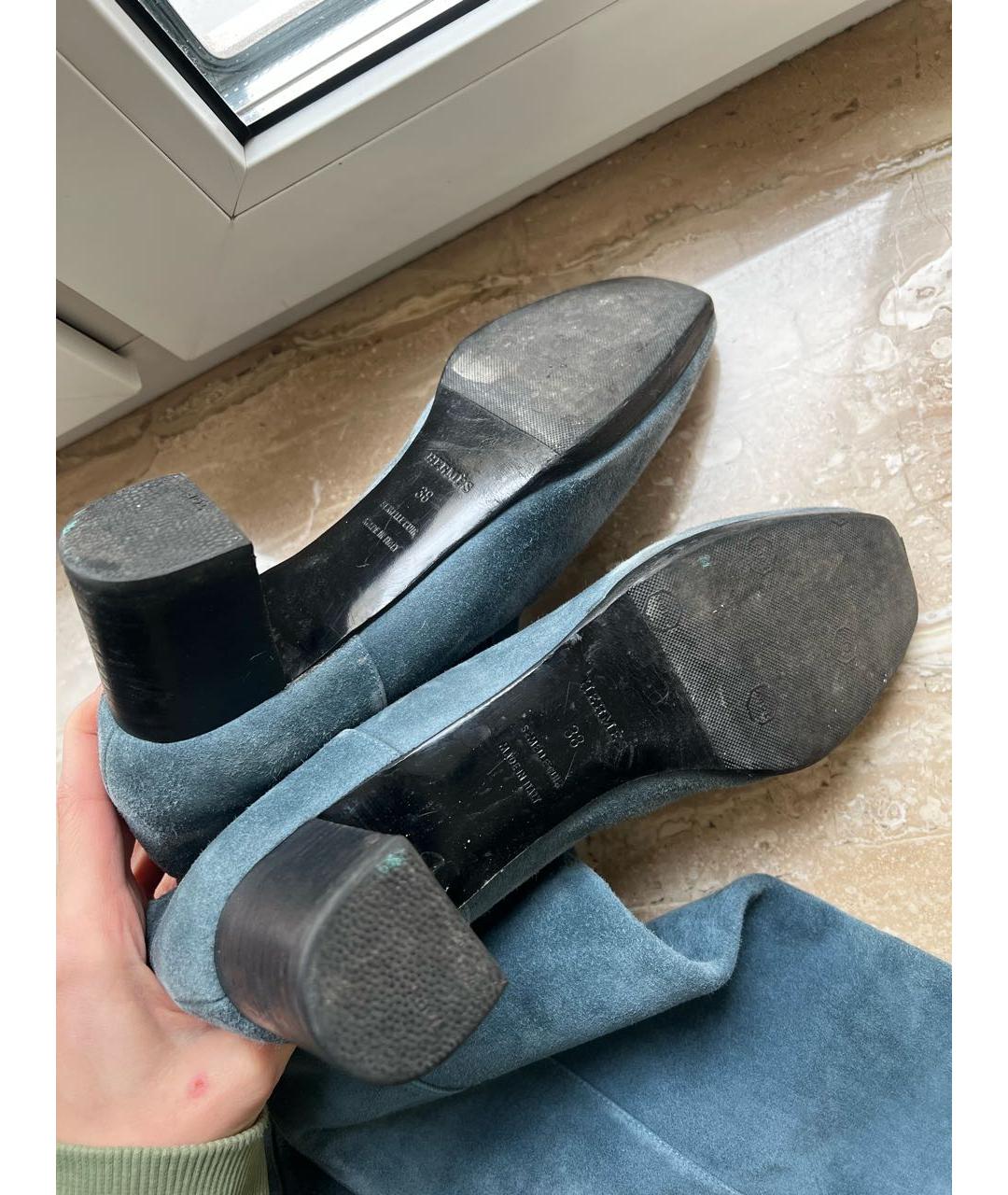 HERMES Замшевые сапоги, фото 6