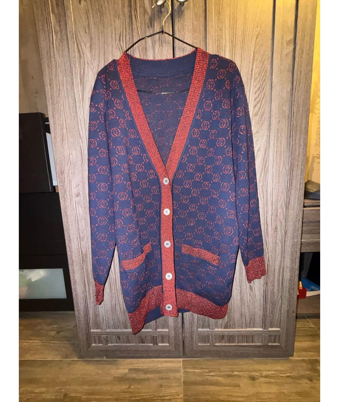 GUCCI Синий шерстяной кардиган, фото 6
