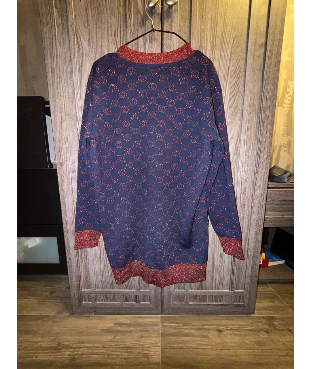 GUCCI Синий шерстяной кардиган, фото 2