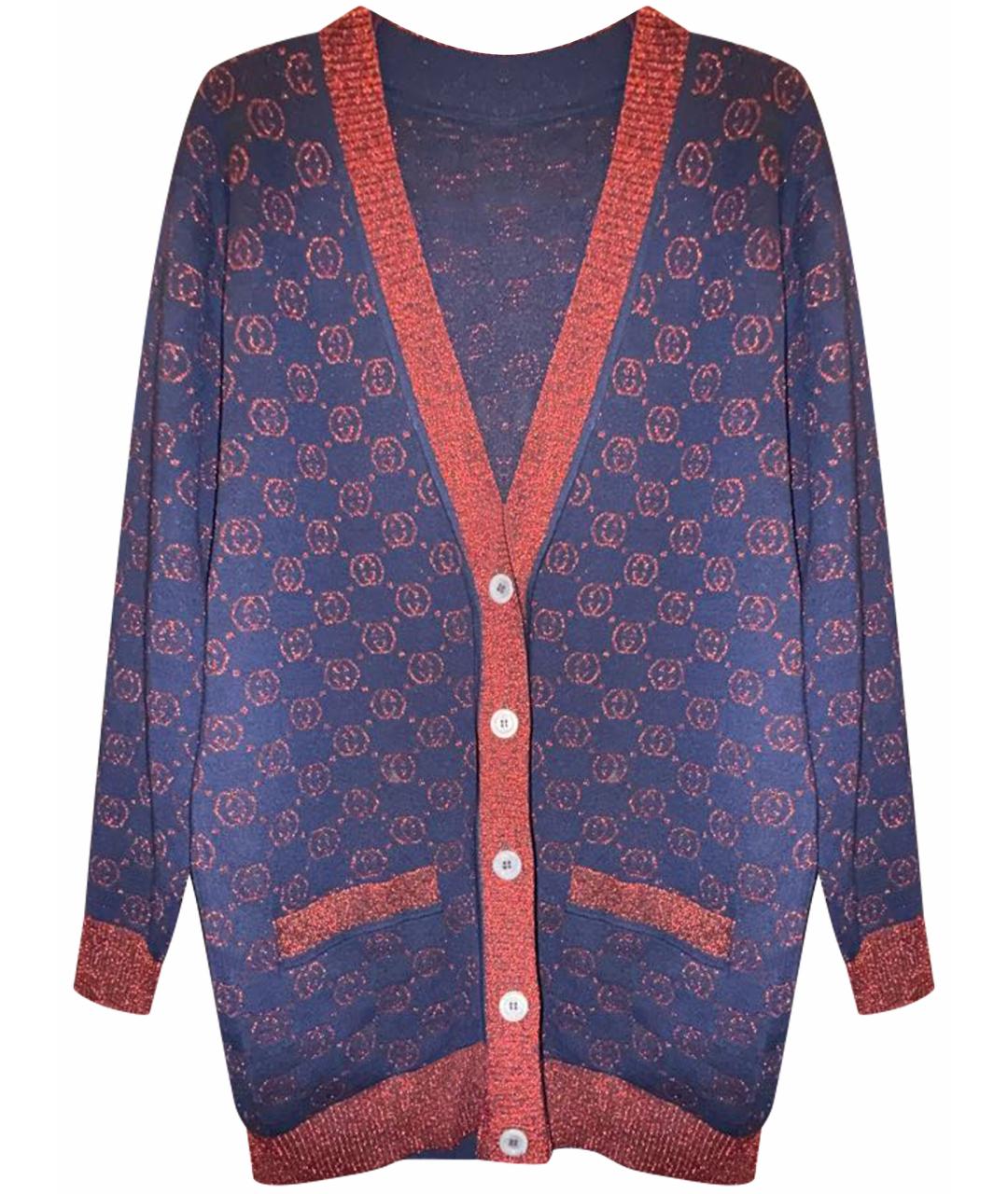 GUCCI Синий шерстяной кардиган, фото 1