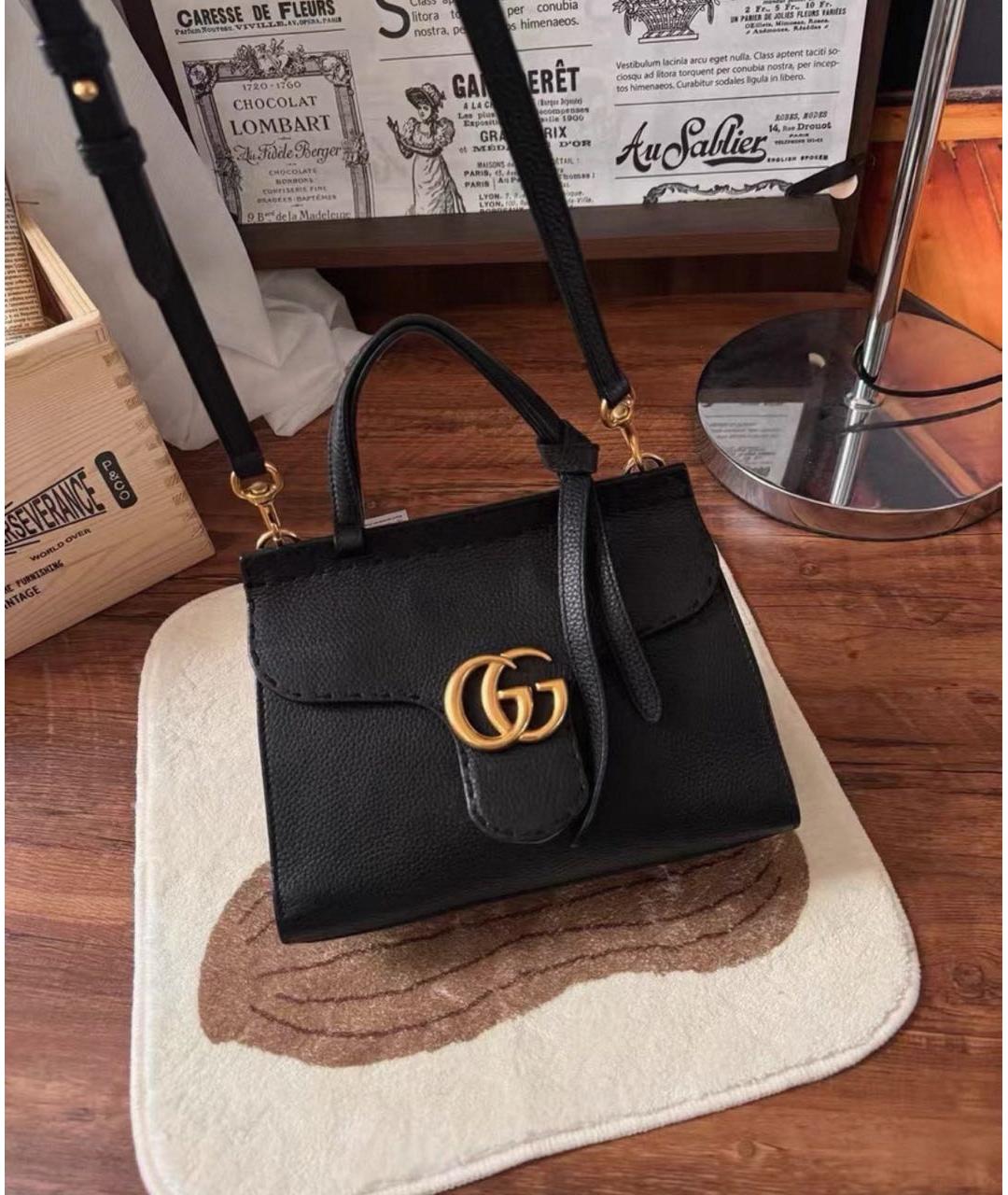 GUCCI Черная кожаная сумка через плечо, фото 2