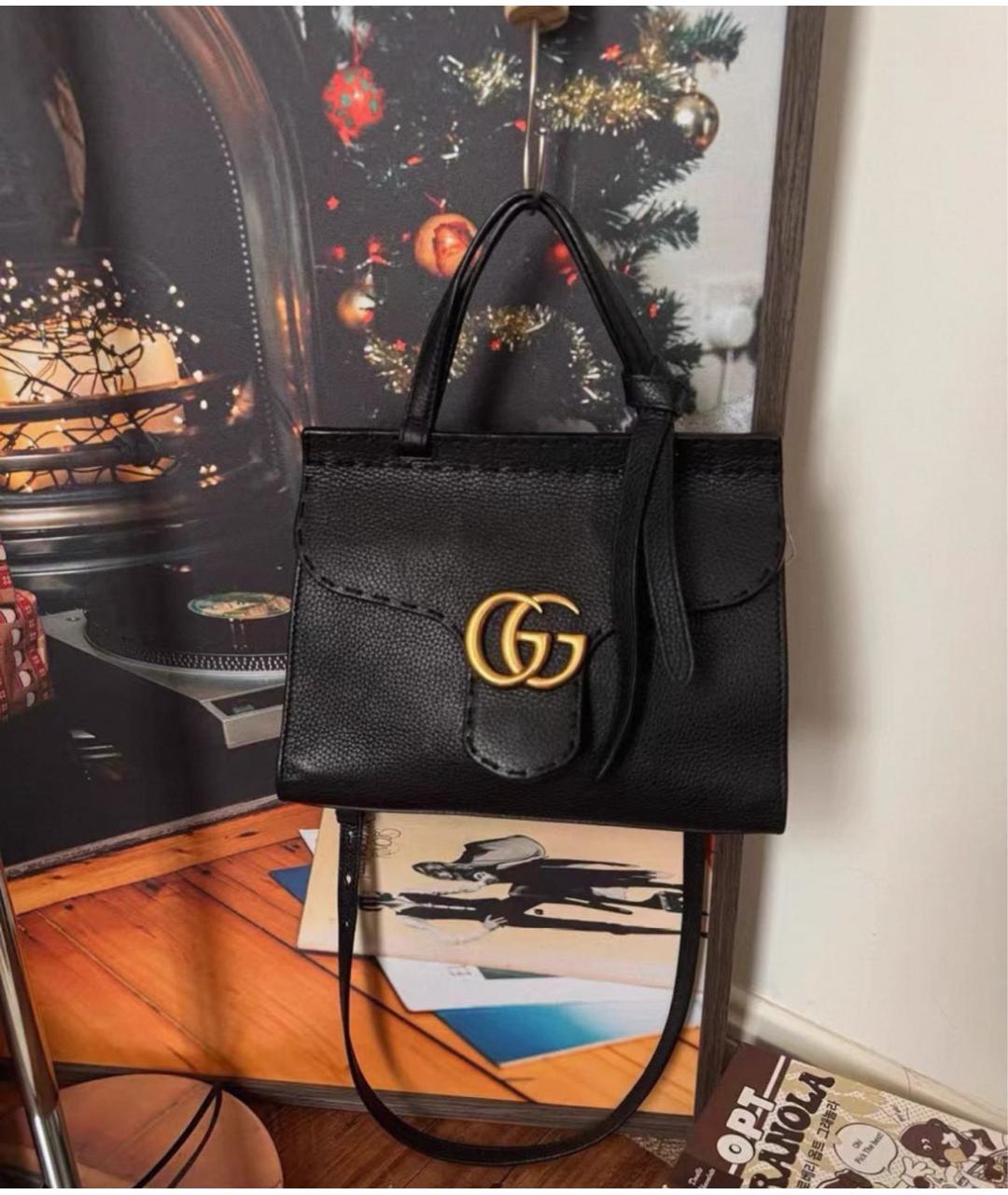 GUCCI Черная кожаная сумка через плечо, фото 3