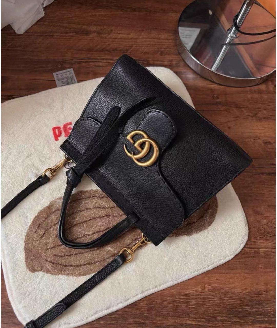 GUCCI Черная кожаная сумка через плечо, фото 4