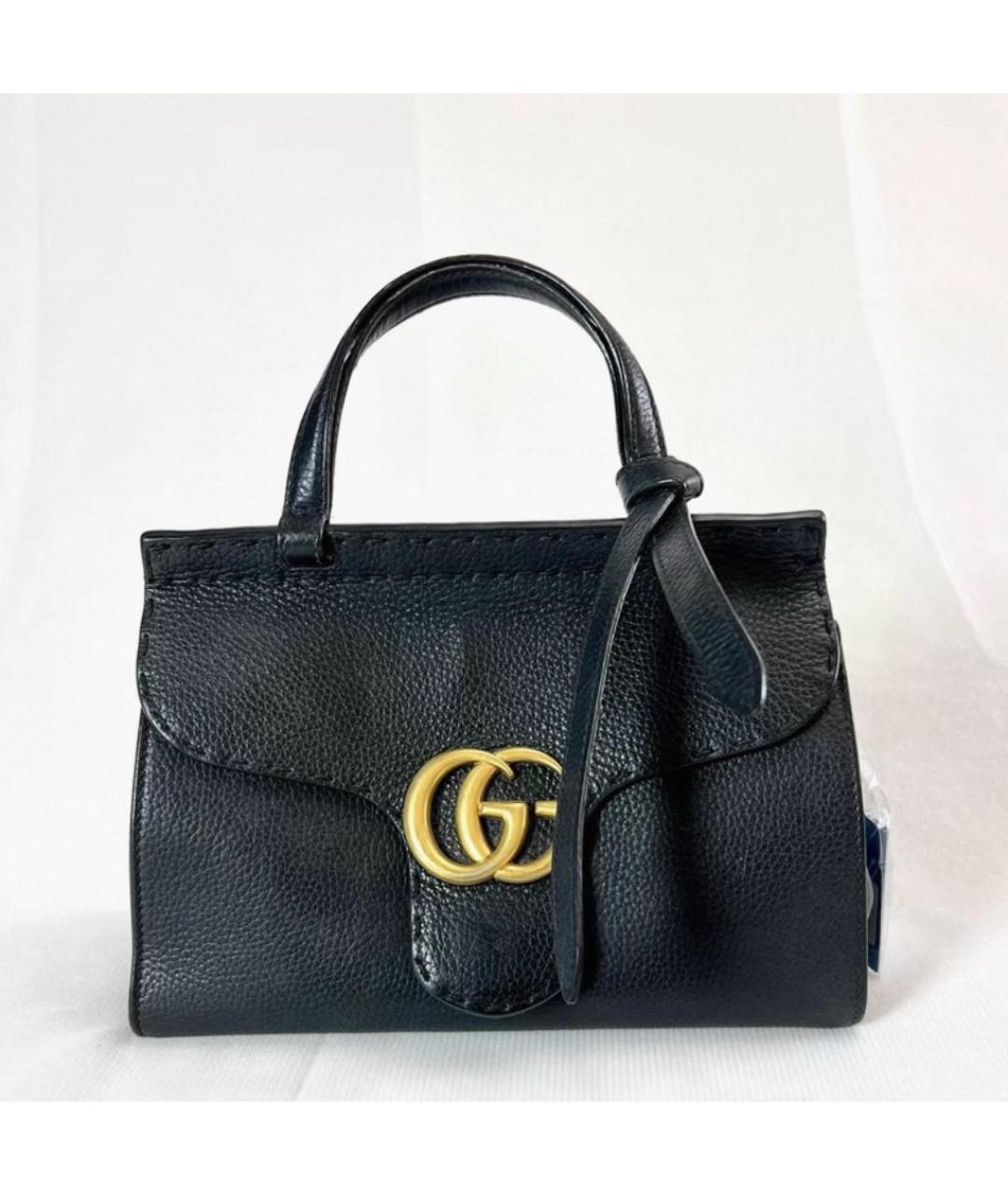 GUCCI Черная кожаная сумка через плечо, фото 5