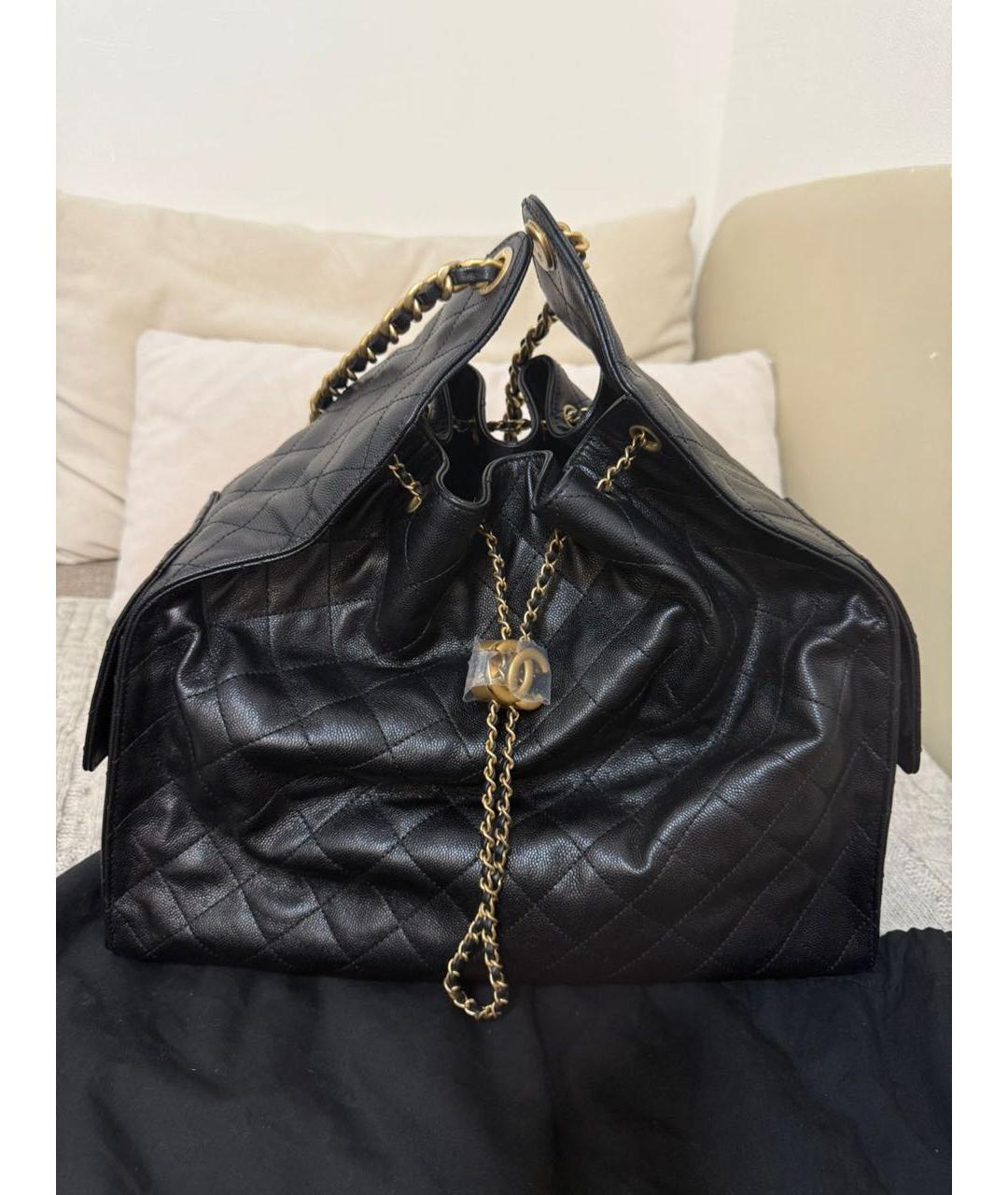CHANEL Черная кожаная сумка через плечо, фото 9