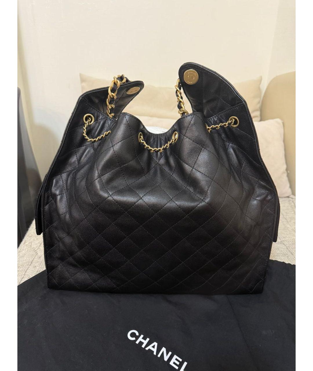 CHANEL Черная кожаная сумка через плечо, фото 2
