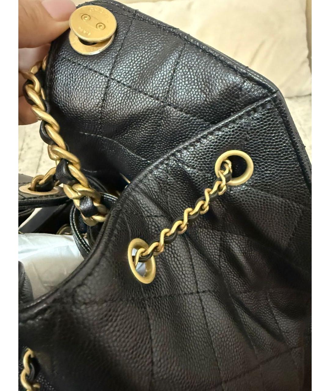 CHANEL Черная кожаная сумка через плечо, фото 4