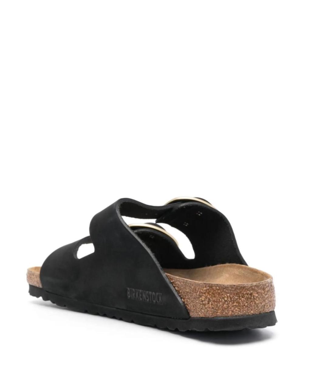 BIRKENSTOCK Черные нубуковые шлепанцы, фото 3