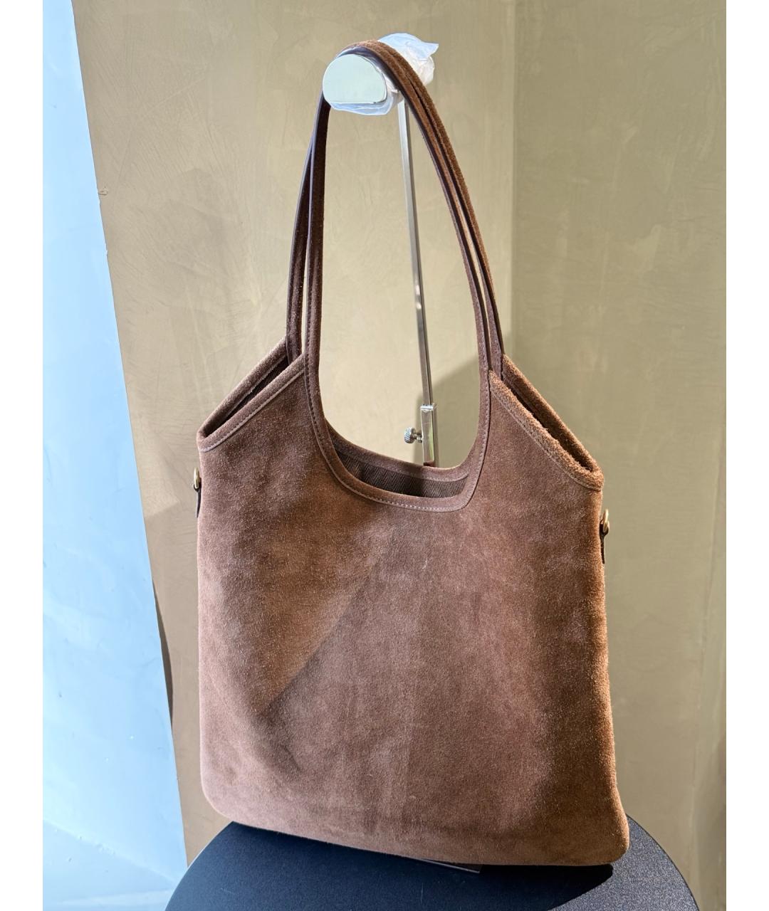 MIU MIU Коричневая замшевая сумка через плечо, фото 5