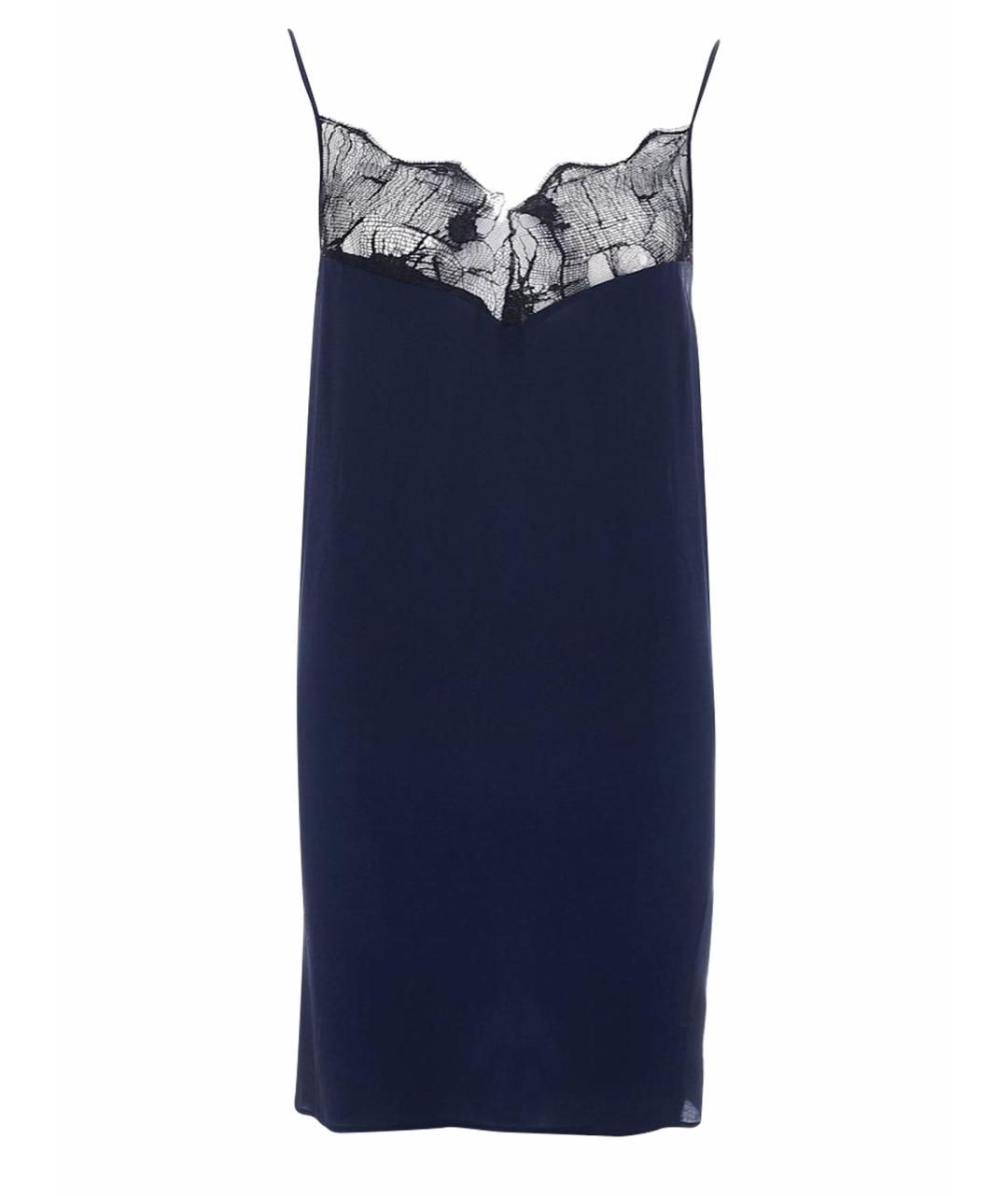 JO NO FUI Темно-синее шелковое платье, фото 1