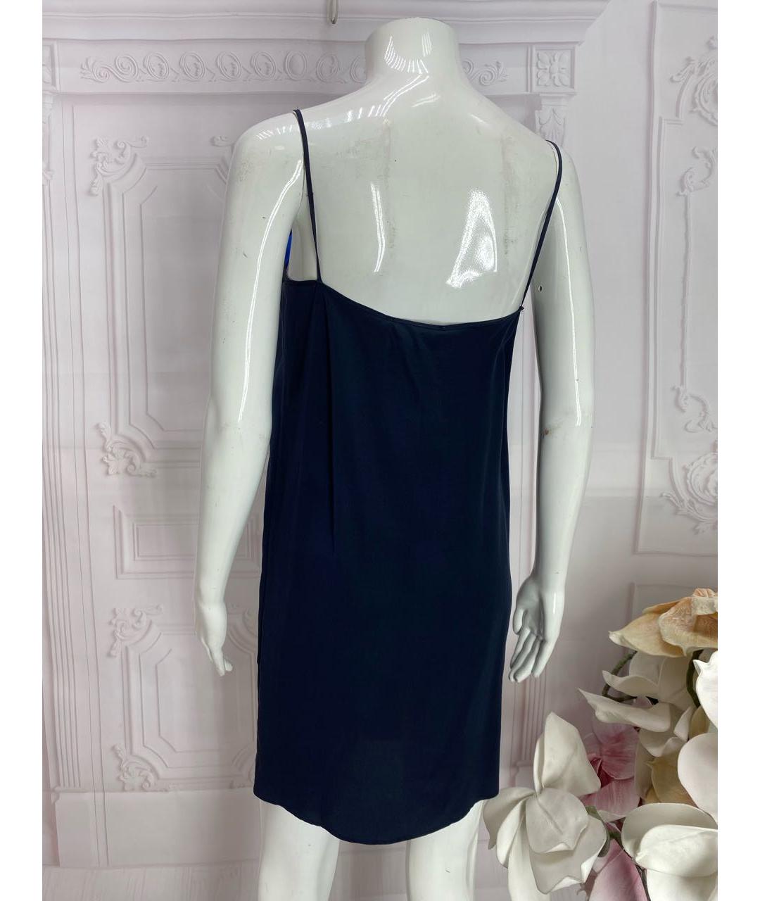 JO NO FUI Темно-синее шелковое платье, фото 6