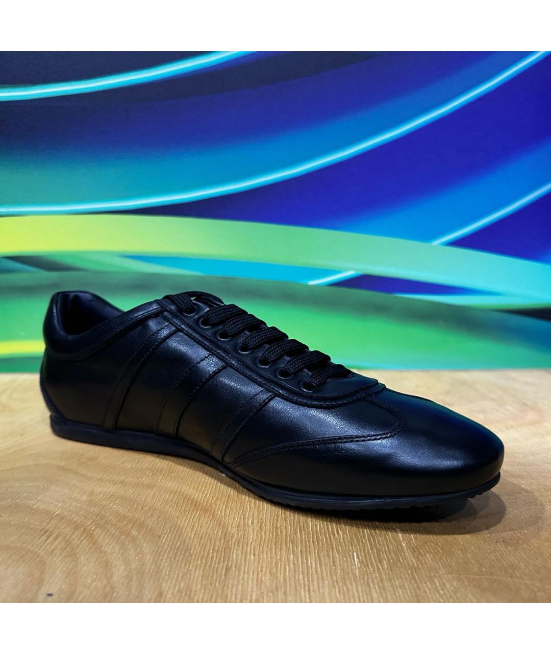 JOHN RICHMOND Черные кожаные низкие кроссовки / кеды, фото 5