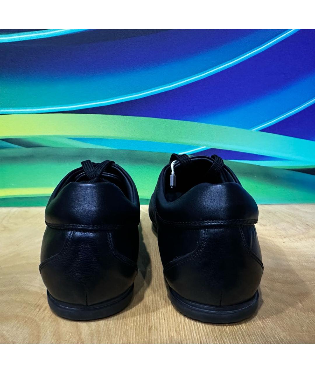 JOHN RICHMOND Черные кожаные низкие кроссовки / кеды, фото 4