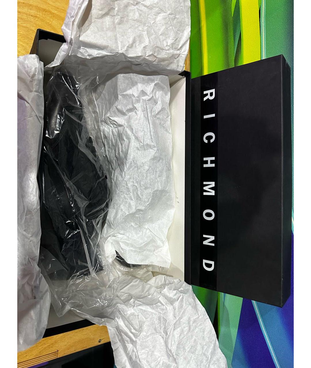 JOHN RICHMOND Черные кожаные низкие кроссовки / кеды, фото 7