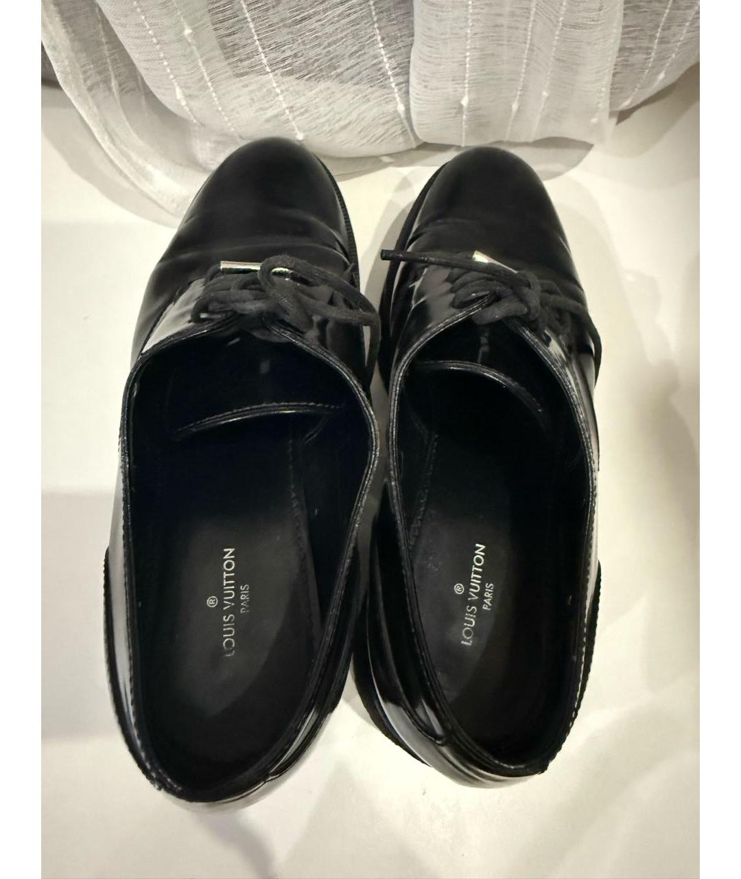 LOUIS VUITTON Черные брогги и оксфорды из лакированной кожи, фото 3