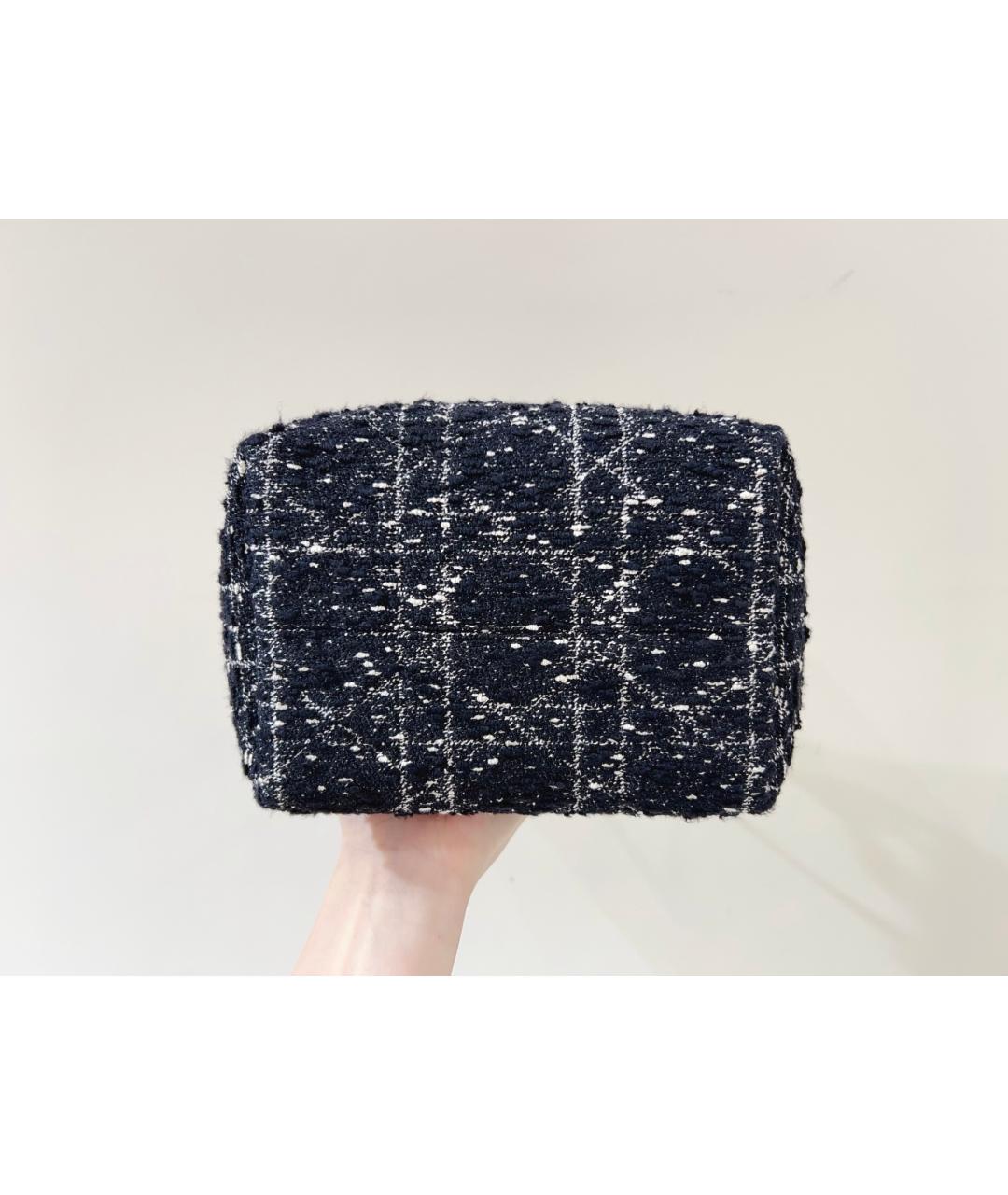 CHRISTIAN DIOR Черная твидовая сумка тоут, фото 4