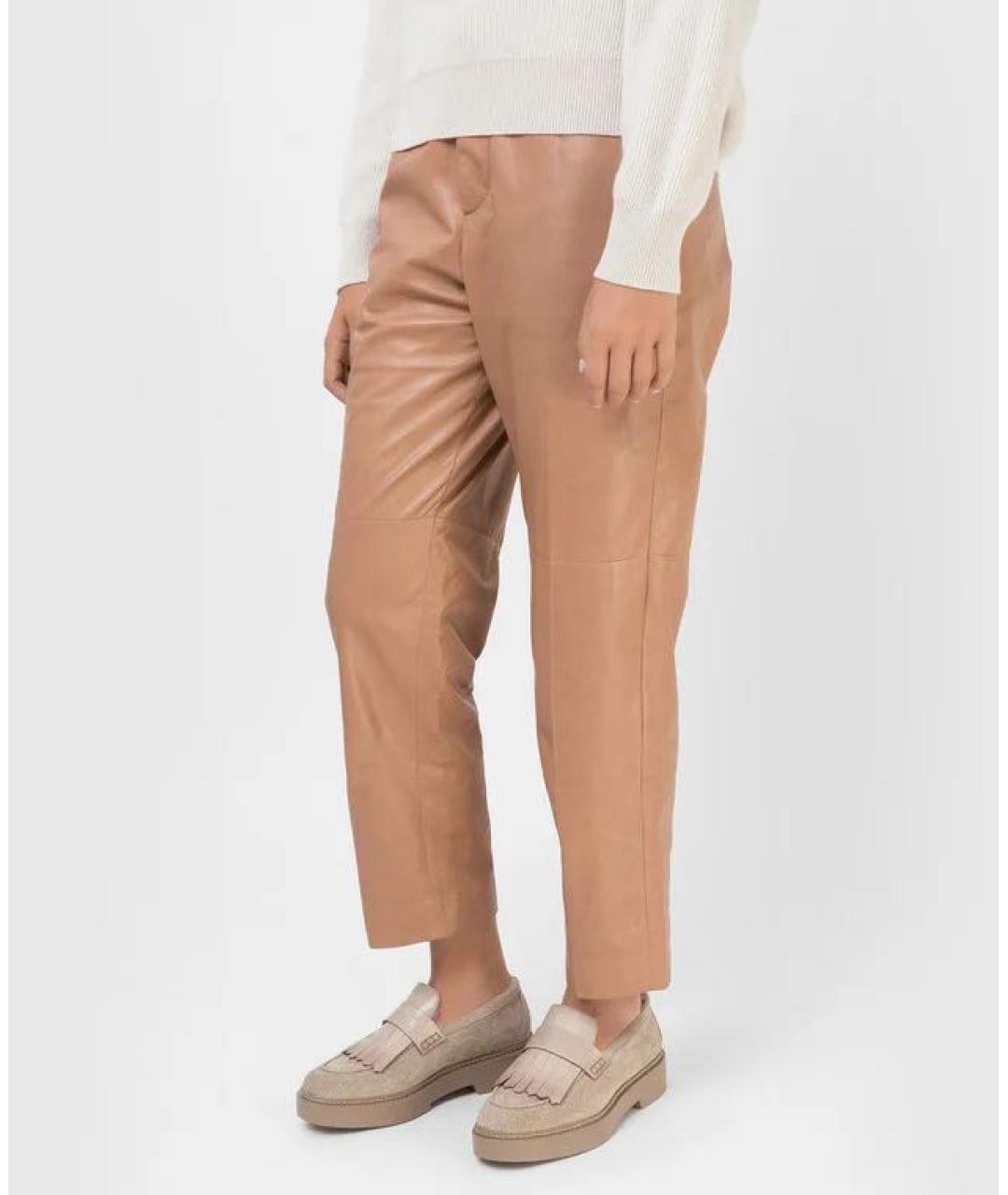 BRUNELLO CUCINELLI Кожаные брюки широкие, фото 3