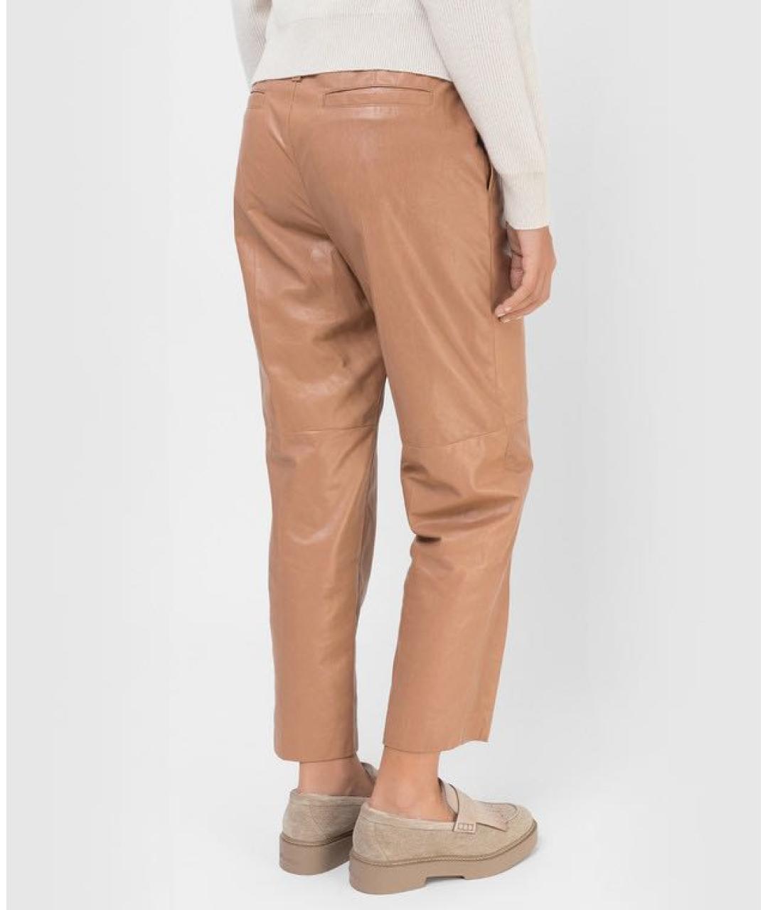 BRUNELLO CUCINELLI Кожаные брюки широкие, фото 4