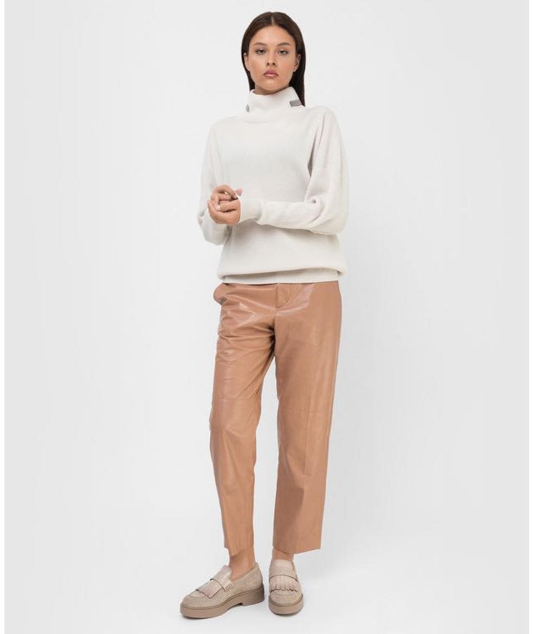 BRUNELLO CUCINELLI Кожаные брюки широкие, фото 2