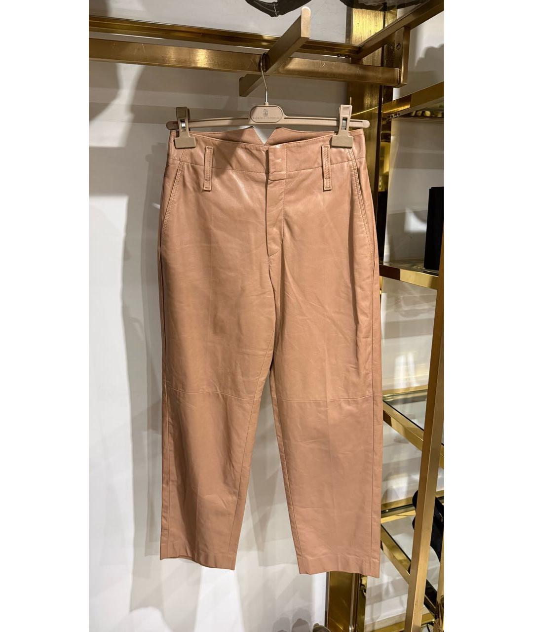 BRUNELLO CUCINELLI Кожаные брюки широкие, фото 6