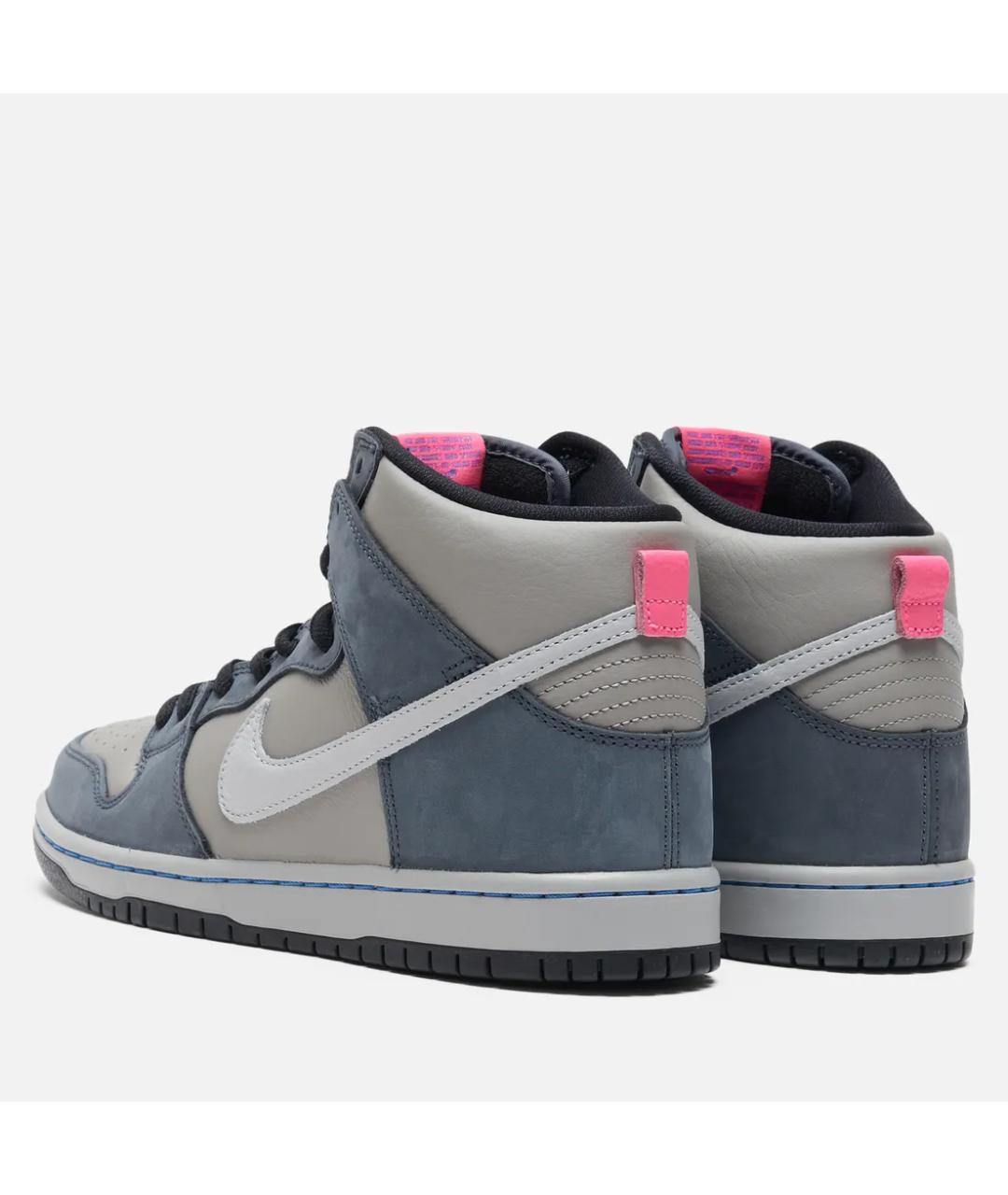 NIKE Серые нубуковые высокие кроссовки / кеды, фото 4