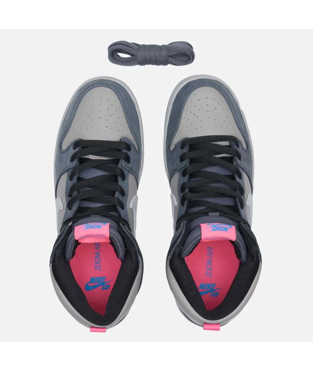 NIKE Серые нубуковые высокие кроссовки / кеды, фото 3