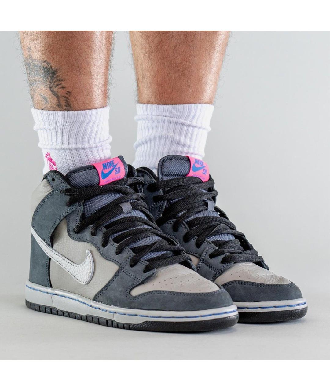 NIKE Серые нубуковые высокие кроссовки / кеды, фото 5