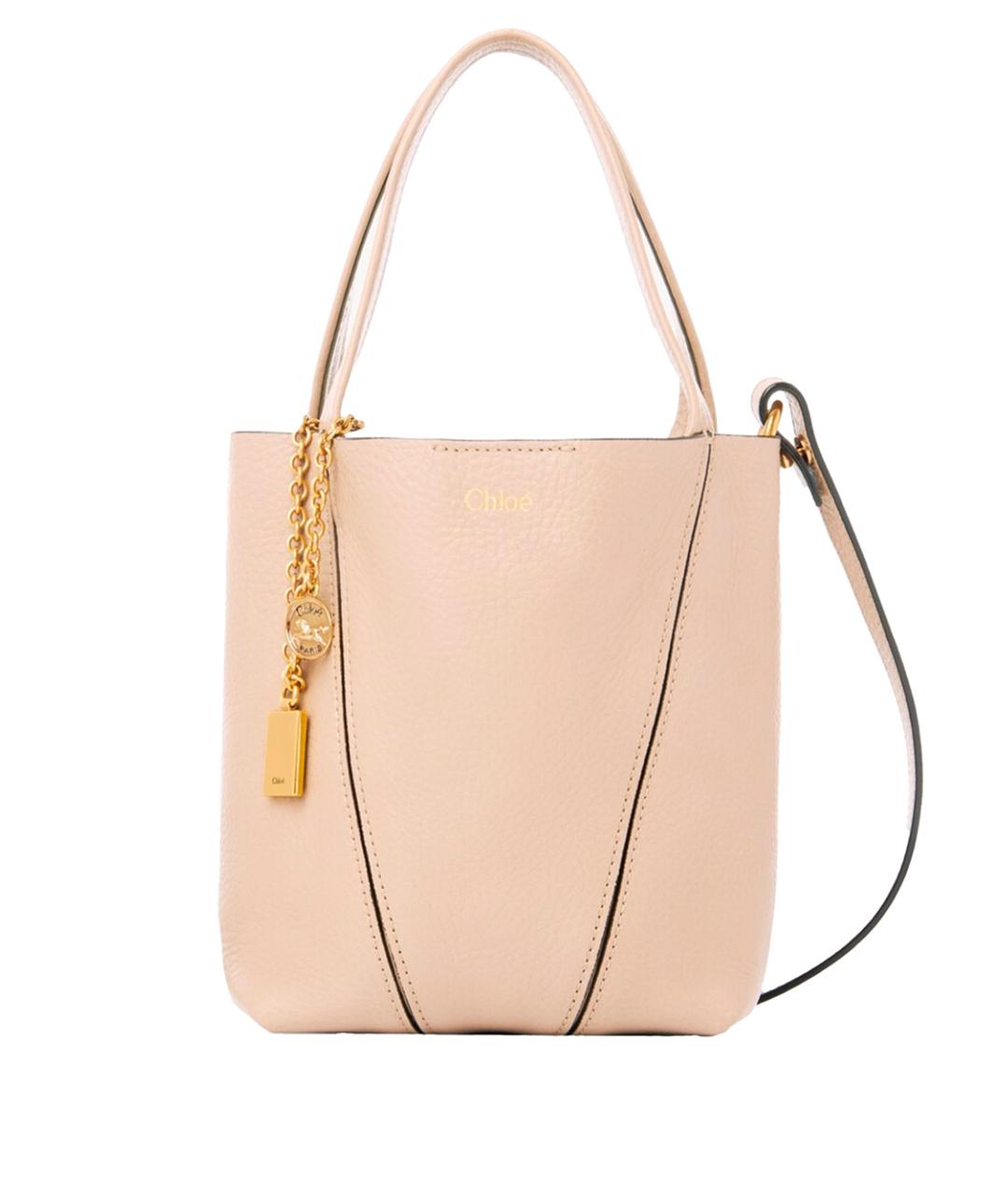 CHLOE Розовая кожаная сумка тоут, фото 1