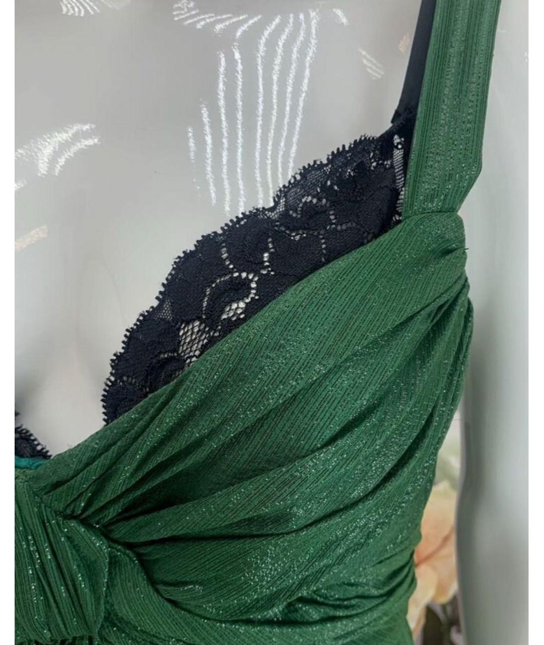 DOLCE&GABBANA Зеленые шелковое коктейльное платье, фото 8