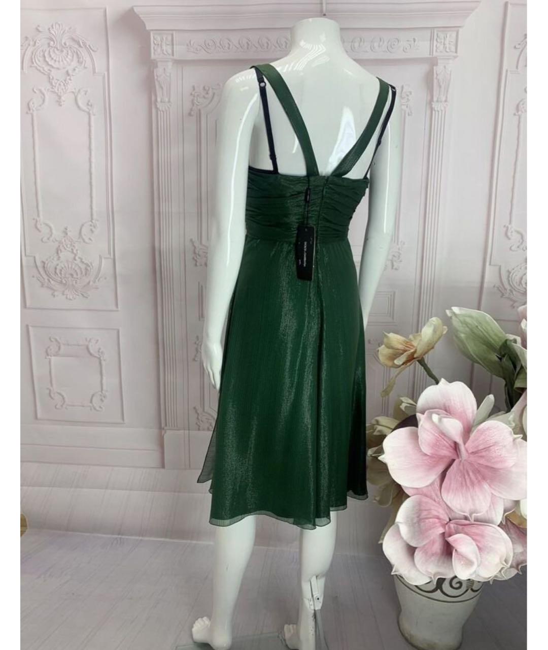 DOLCE&GABBANA Зеленые шелковое коктейльное платье, фото 6