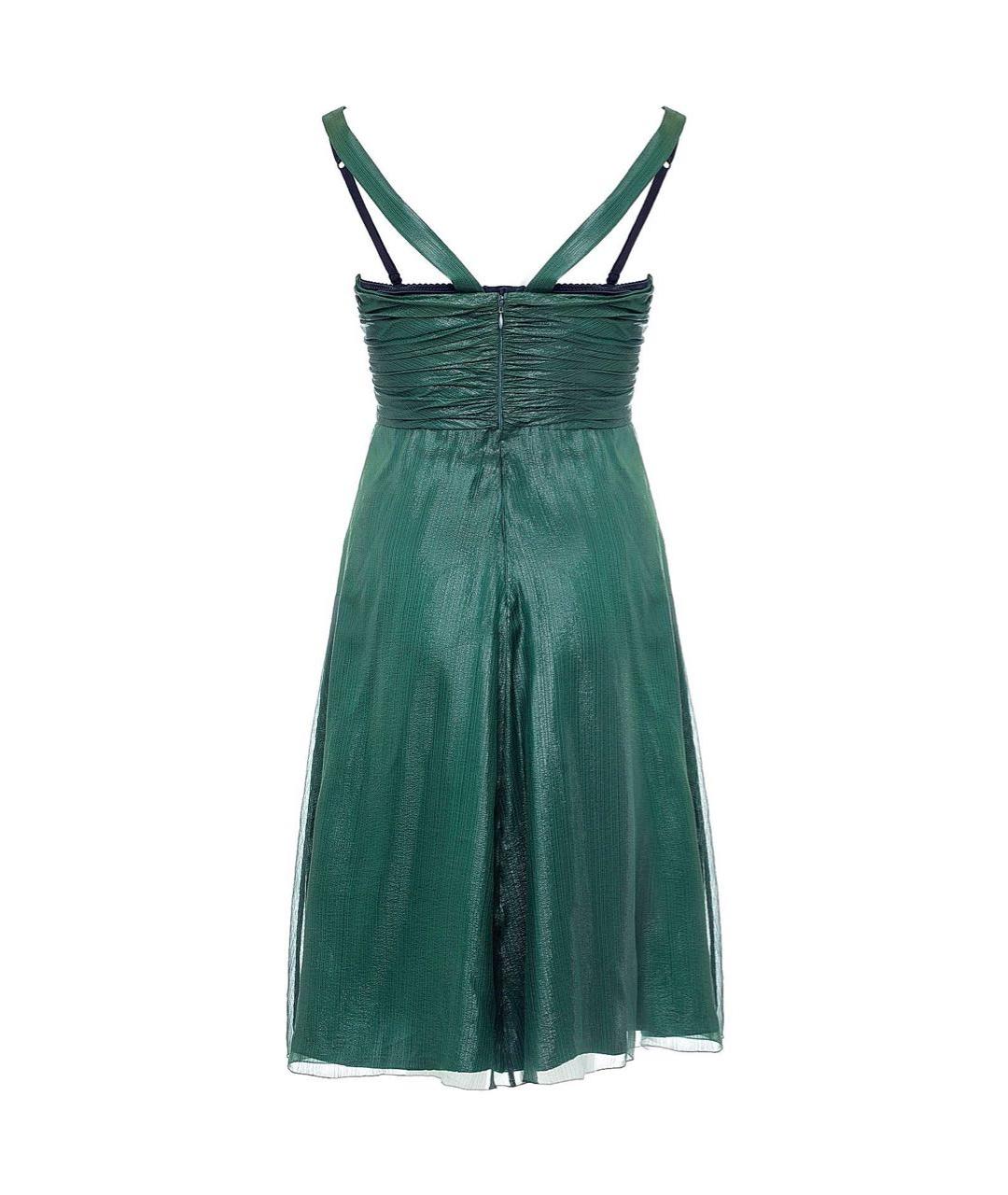 DOLCE&GABBANA Зеленые шелковое коктейльное платье, фото 2