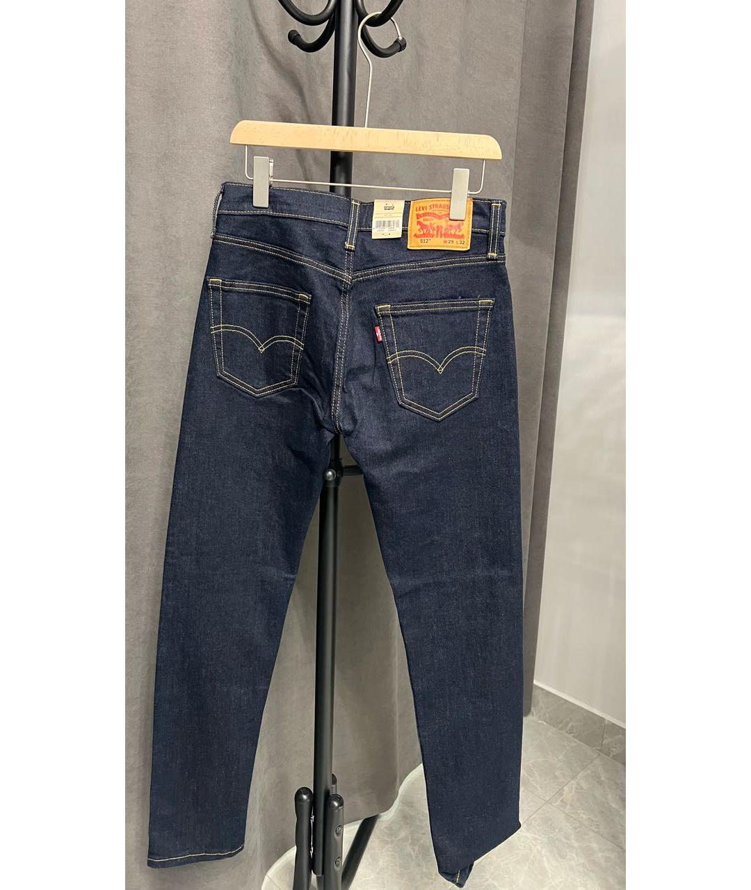 LEVI'S Темно-синие хлопко-эластановые прямые джинсы, фото 2