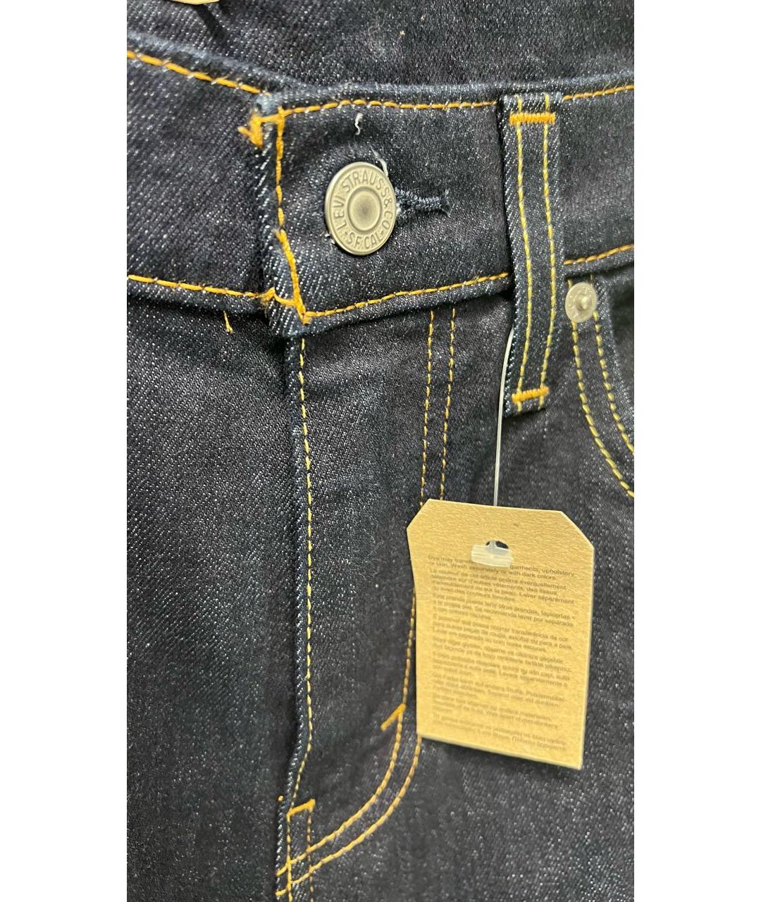 LEVI'S Темно-синие хлопко-эластановые прямые джинсы, фото 4