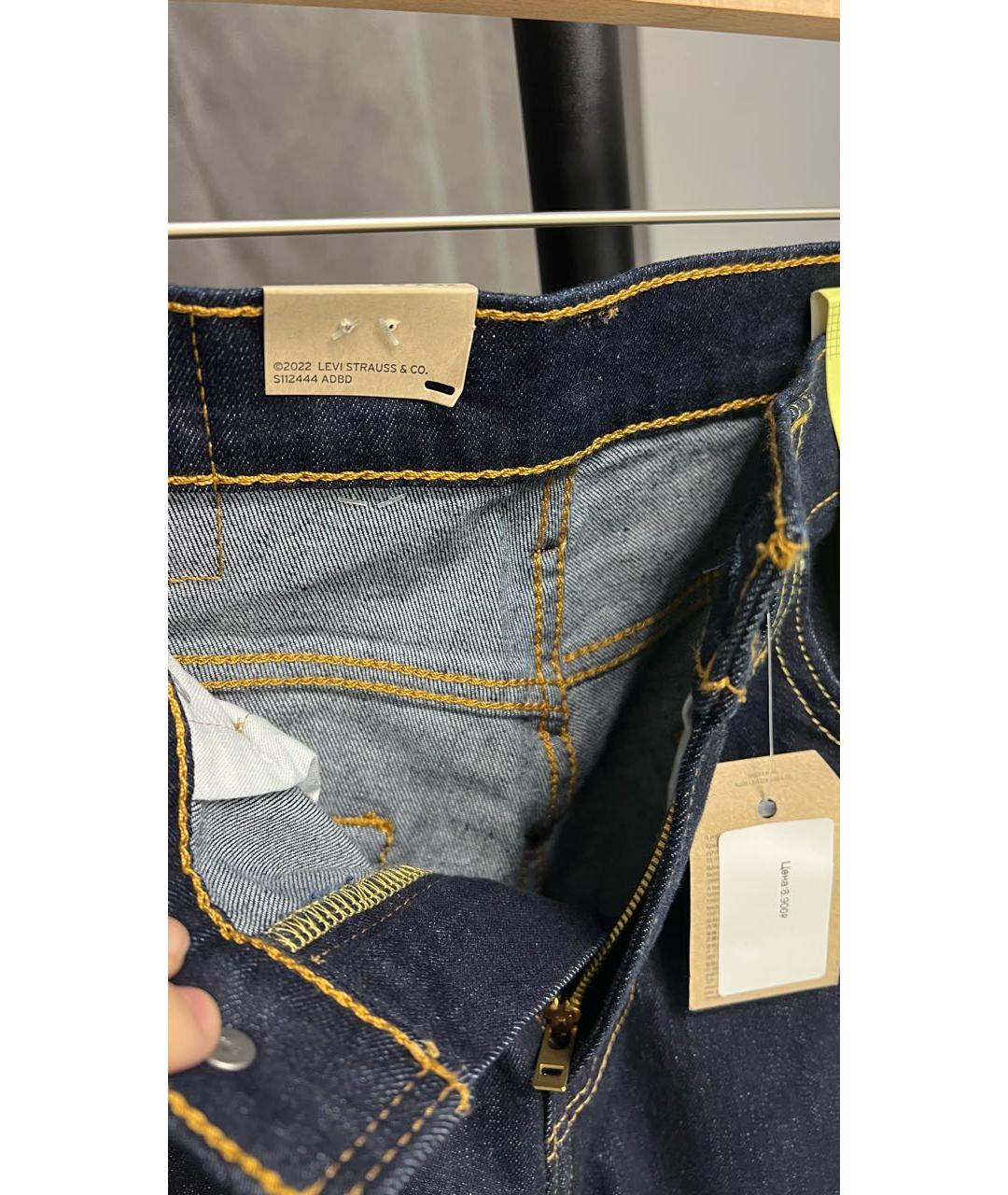 LEVI'S Темно-синие хлопко-эластановые прямые джинсы, фото 3