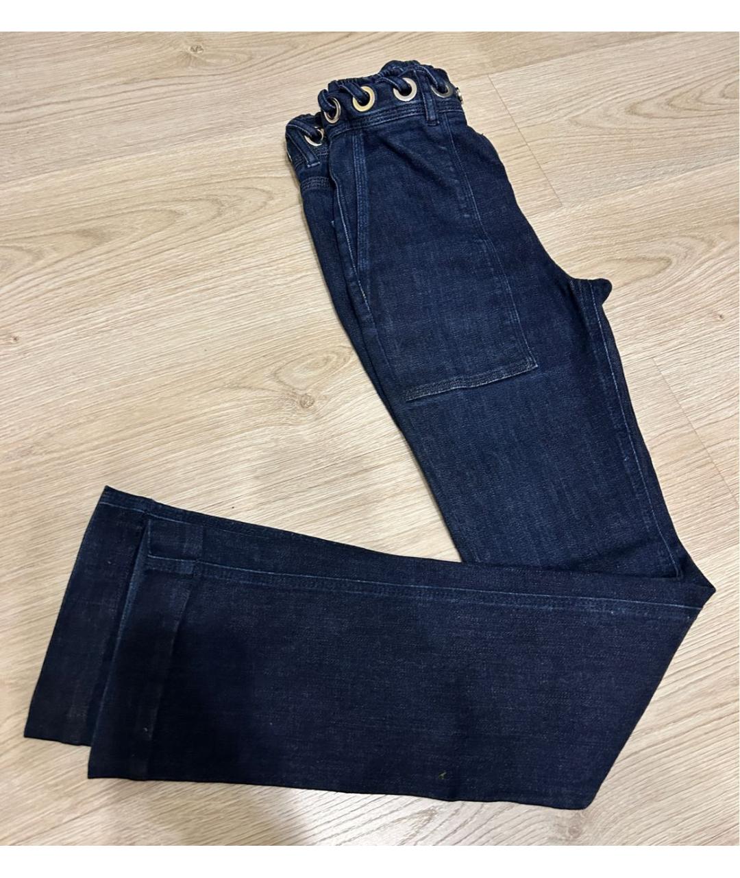 VICTORIA BECKHAM Темно-синие хлопко-эластановые джинсы клеш, фото 6