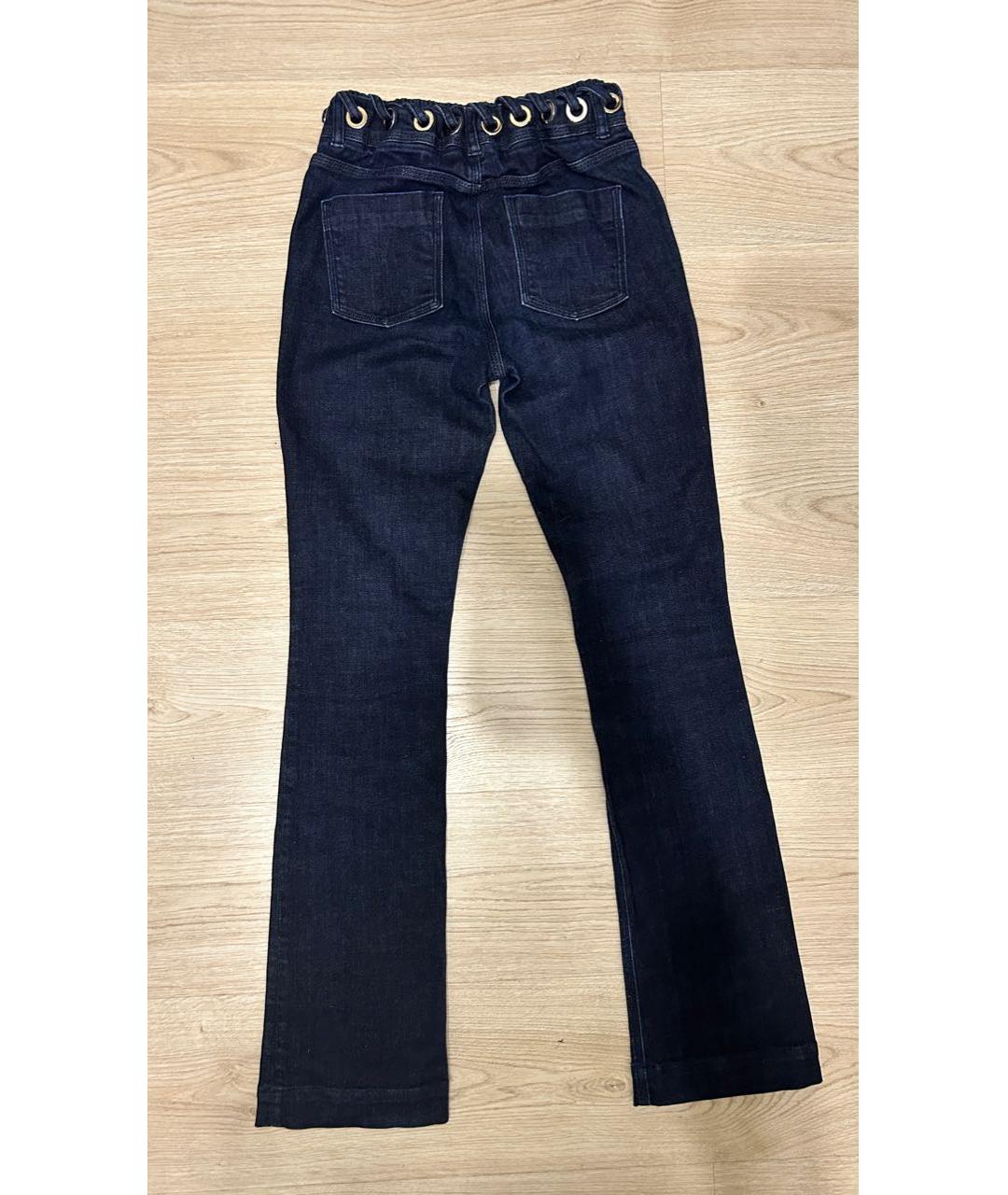 VICTORIA BECKHAM Темно-синие хлопко-эластановые джинсы клеш, фото 2