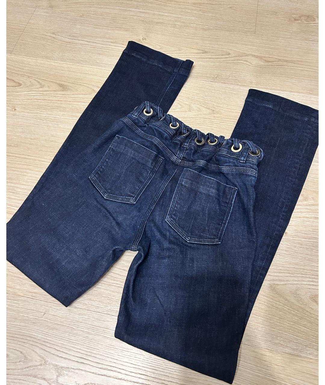 VICTORIA BECKHAM Темно-синие хлопко-эластановые джинсы клеш, фото 4