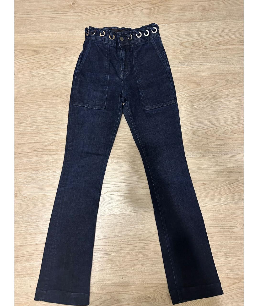 VICTORIA BECKHAM Темно-синие хлопко-эластановые джинсы клеш, фото 9